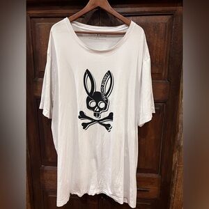 Psycho Bunny Big & Tall Men's White w/ Black logo short sleeve T-Shirt sz 5XL